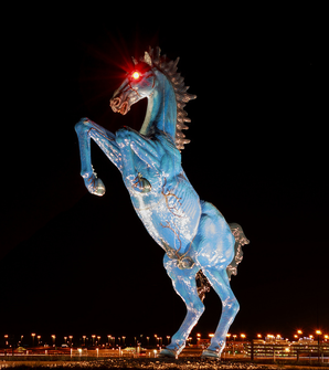 Blue Mustang sculpture at the Denver Airport